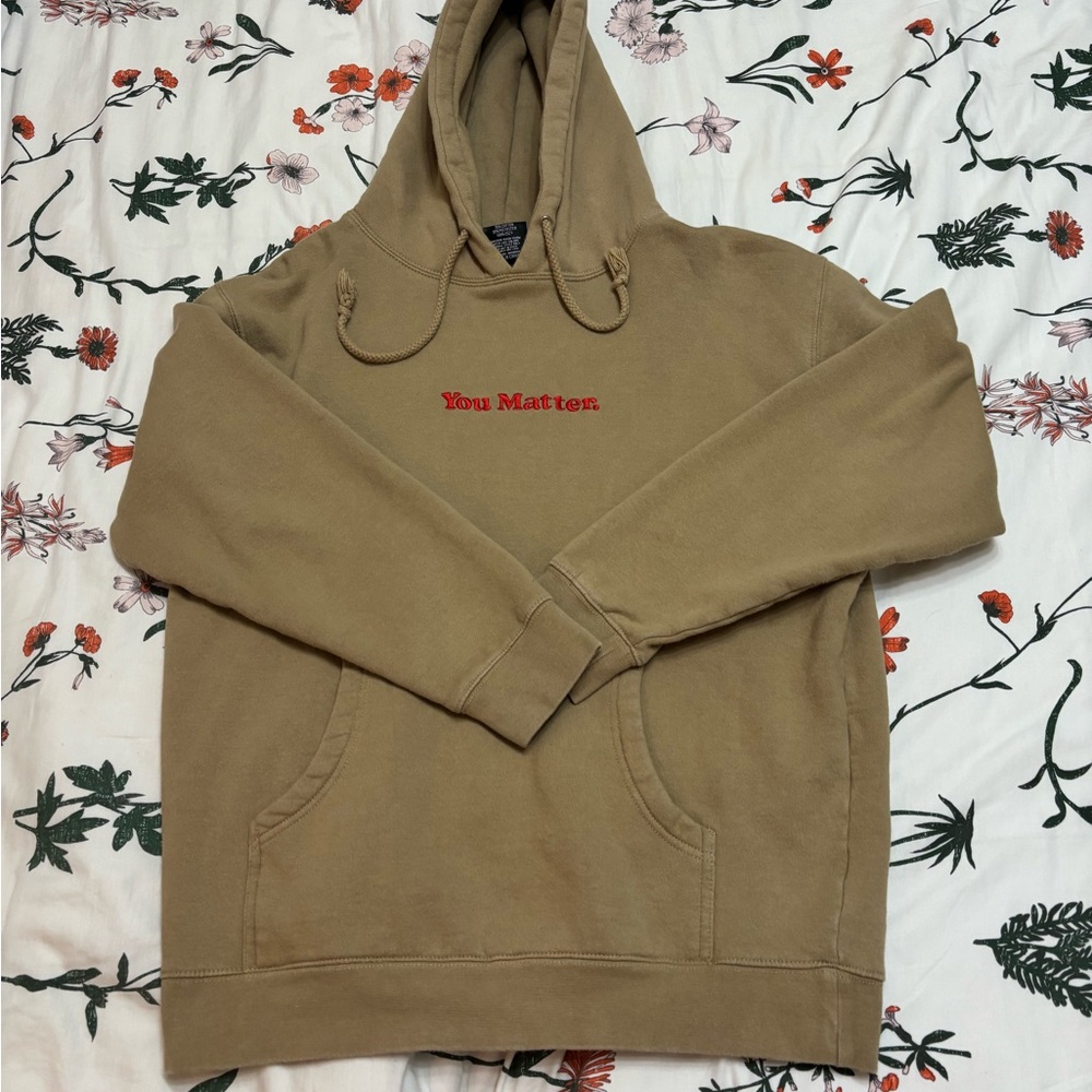 You Matter Tan and Red Hoodie